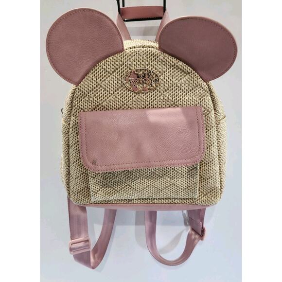Disney x Bioworld Handbags - Disney Pink Mini Backpack Minnie Mouse "Pastels & Petals" Bioworld Lightweight
